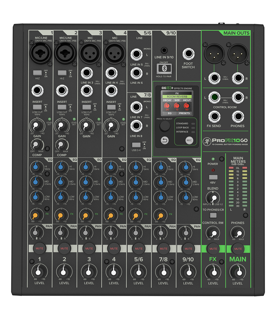 Profx10 GO 10 Channel Battery Powered Analog Mixer - Profx10 GO - Melody House Dubai, UAE