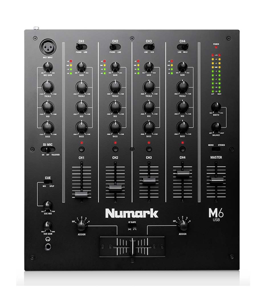 buy numark m6usbblack 4 channel usb dj mixer
