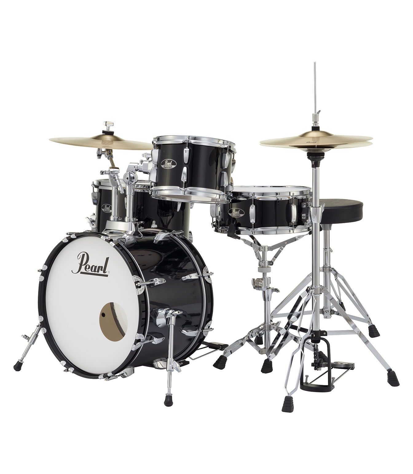 Road Show 4pc kit w Hardware Cymbals Jet Black - RS584C/C#31 - Melody House Dubai, UAE