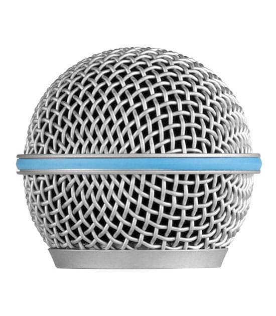 buy shure grille for beta58 silver gray with blue ring